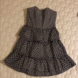 White House Black Market Blue and White Tiered Ruffled Sundress